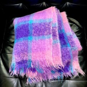 Cozy Purple and Pink Plaid Throw Blanket
